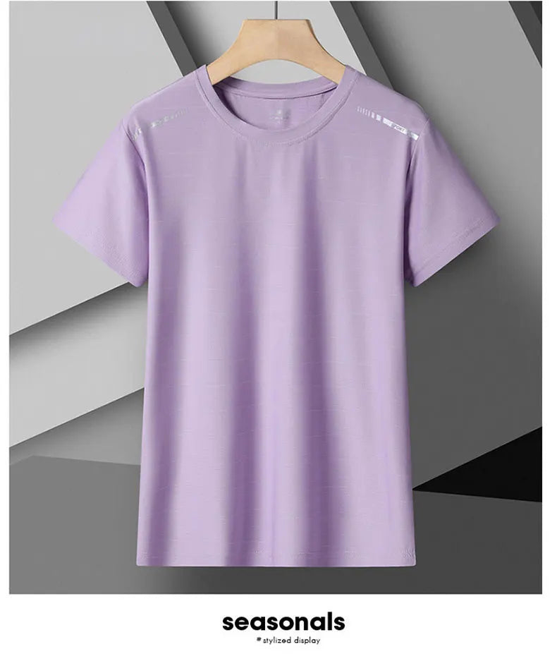 Women Running T-Shirt Reflective High Elastic Breathable Running Sports T-Shirt Summer Quick-Drying Ice Silk Cool Short Sleeves