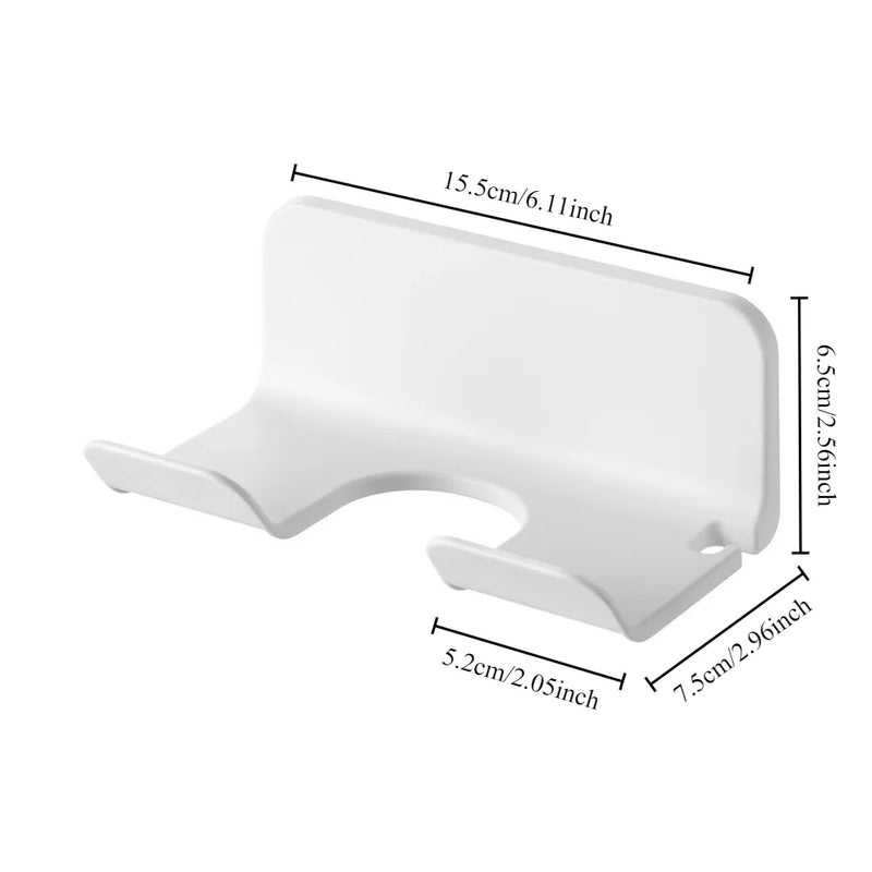 1 Wall Mounted Hair Dryer Bracket Bathroom Shelves Punch-free Drilling Storage Rack Space Saving Care Tools No Punching Air Duct