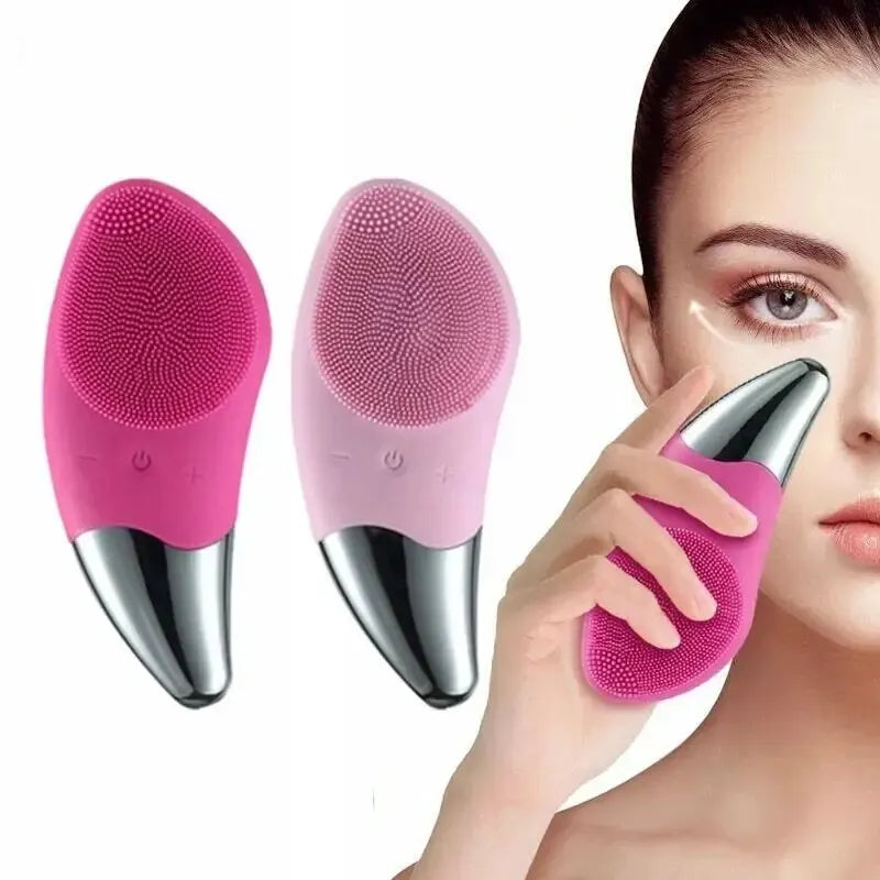 Ultrasonic Electric Face Cleansing Brush Beauty Face Massager 2 in 1 Waterproof Wash Brush Device Deep Cleaning New