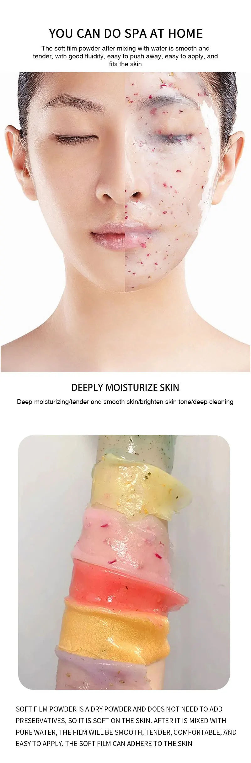 350g Hydrating 24K Gold Soft Mask Powder Rose Petal Crystal Jelly Mask Powder  Skin Care Dropshipping