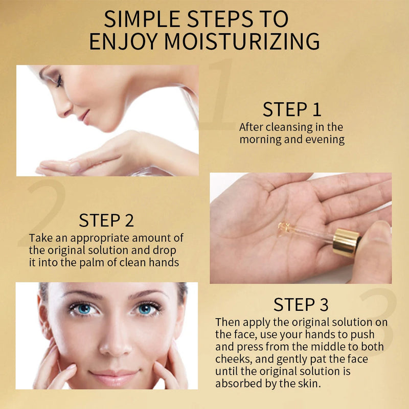 100ml 24k Gold Hyaluronic Acid Nicotinamide Face Serum Facial Moist Collagen Essence Smoothes Wrinkles Skin Care Serum