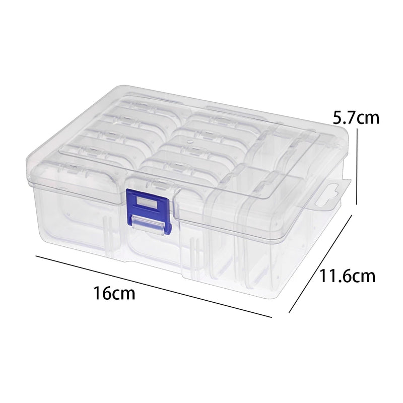 30/14x Clear Rhinestone Boxes Plastic Organizer 5D Nail Art Accessories Containers Art Craft Bead Seed Jewelry Tabletop Storage