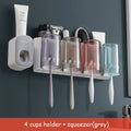 ECOCO Bathroom Toothbrush Holder Organizer with Cup Toothpaste Squeezer Dispenser Wall Storage Rack Bathroom Accessories Shelf