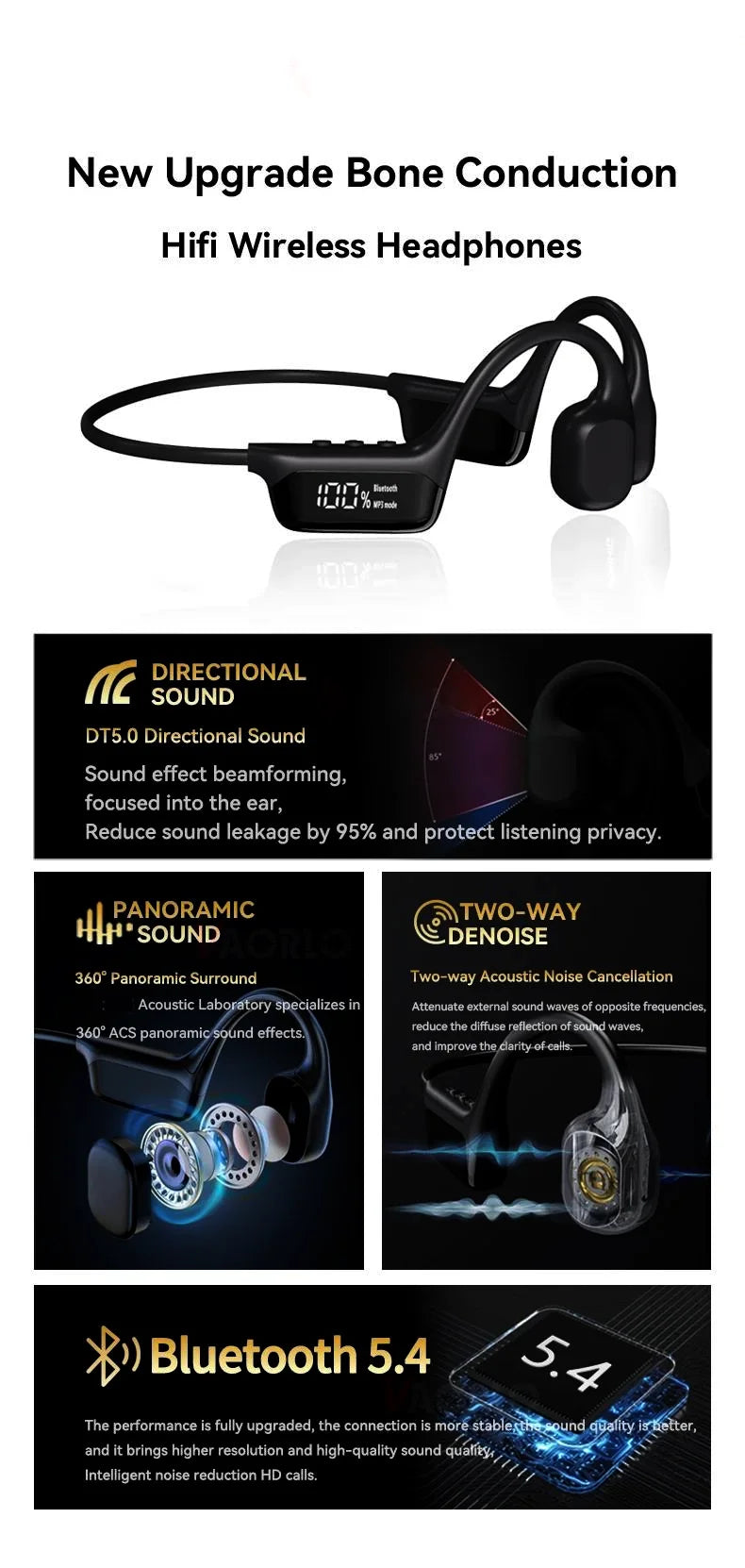 Xiaomi Mijia Bone Conduction Earphones IPX8 Waterproof Headset for Swimming Bluetooth 5.4 Wireless Sport Headphones MP3 32G RAM