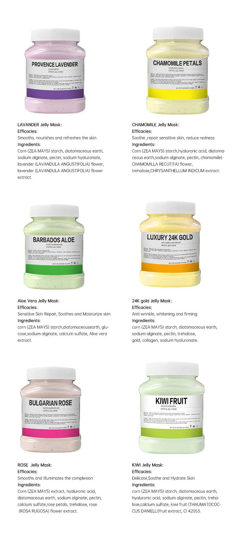 350g Hydrating 24K Gold Soft Mask Powder Rose Petal Crystal Jelly Mask Powder  Skin Care Dropshipping