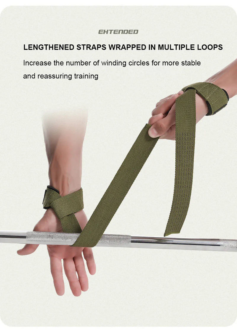 AOLIKES Weightlifting Wrist Straps Strength Training Adjustable Non-slip Gym Fitness Lifting Strap Wrist Support Grip Band
