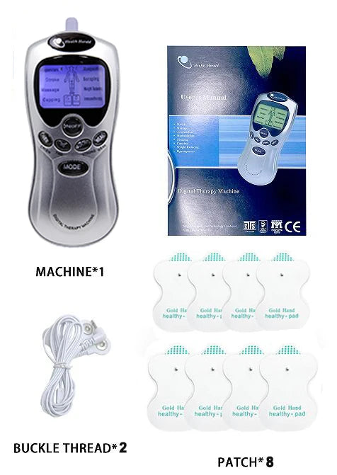 8 Model Electric body massager with adjustable dry battery power supply suitable for full body equipped W/ 4 patch replacements
