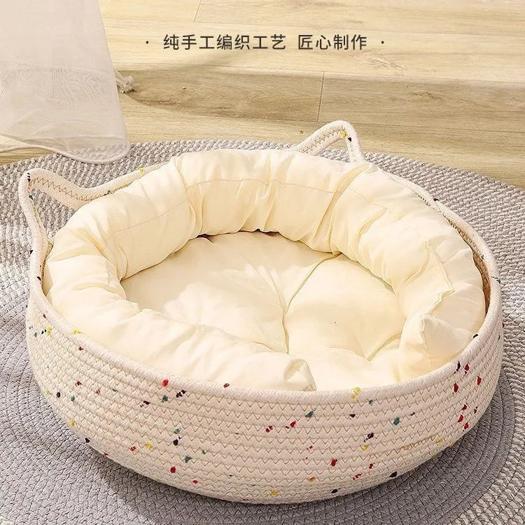 New Deep Sleep Comfort In Summer Cat Bed Iittle Mat Basket Small Dog House Products Pets Tent Cozy Cave Nest Indoor Cama