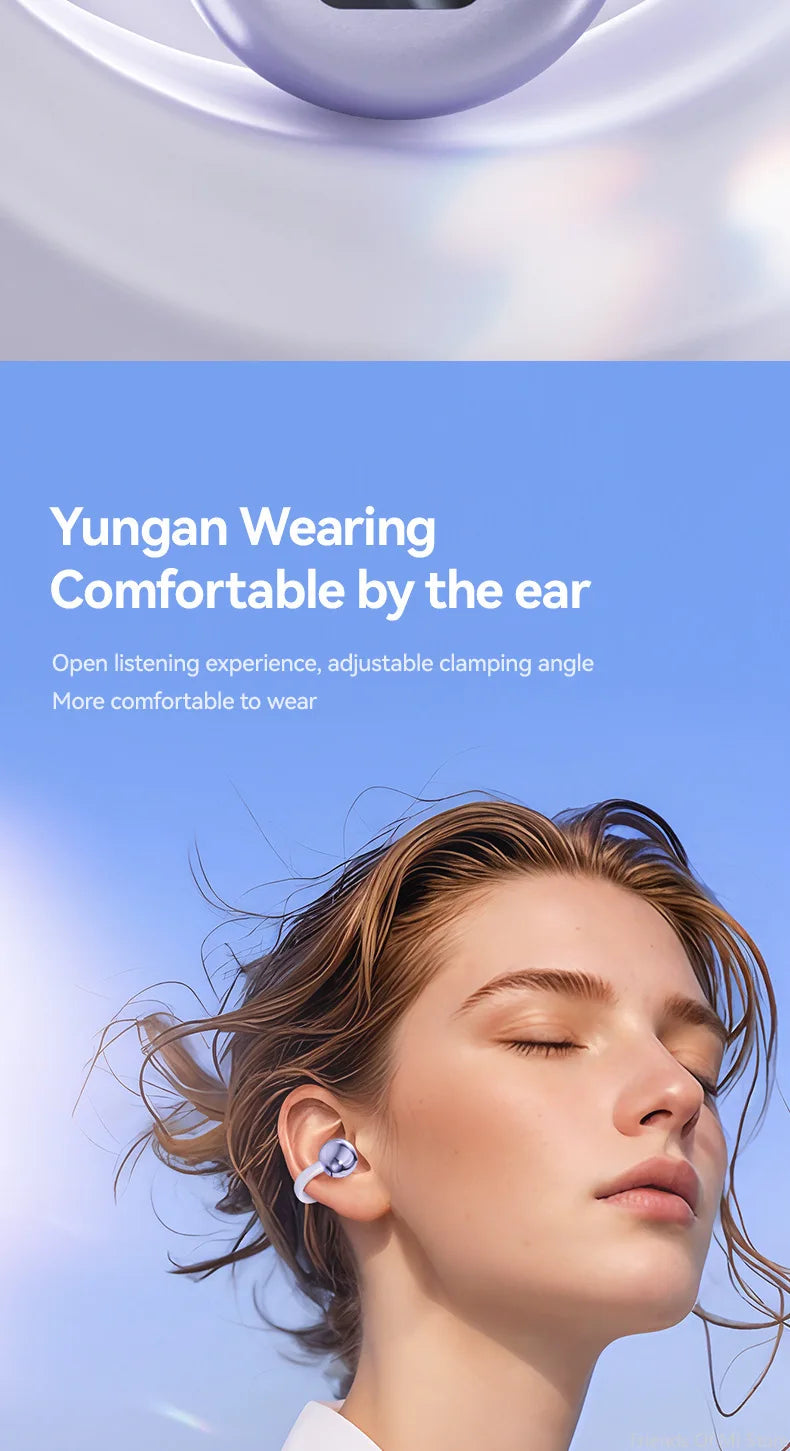 Xiaomi Bone Conduction Earbuds HIFI Bluetooth 5.4 Wireless Clip on Ear With Digital Display Waterproof Sport Headsets With Mic