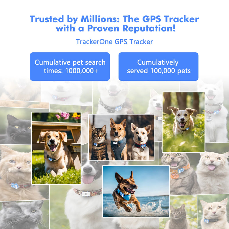 ‌4G Dog Cat GPS Tracker for Pets - Waterproof Smart Locator with App, Live Tracking & Light/Sound Search, Free Trial Included