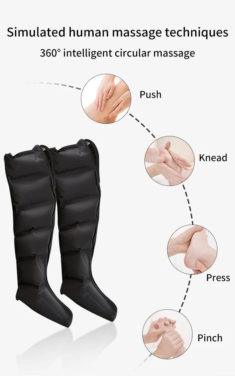 Air Pressure Leg Massager Foot Massage Boots Kneading Squeeze Deep Relaxation Calf With Remote Control