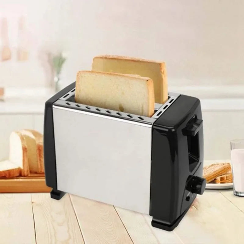 750W Electric 2-Slice Toaster Machine with Removable Crumb Tray, 6-Shade Toast Setting, Compact for Toasting Puff Pastry Waffles