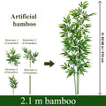Artificial Green Bamboo PU+PVC Non-fading Light Luxury Demolition Bamboo Indoor and Outdoor Courtyard Decoration 1.2M To 2.4M