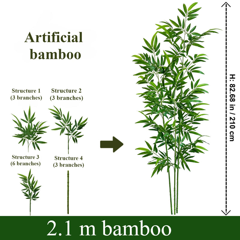 Artificial Green Bamboo PU+PVC Non-fading Light Luxury Demolition Bamboo Indoor and Outdoor Courtyard Decoration 1.2M To 2.4M
