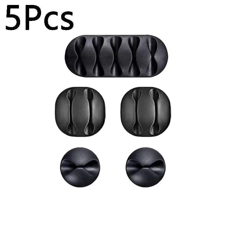 10/1Pcs Self-adhesive Cable Clips Silicone USB Cable Holder Organizer Wire Cord Management Clips for Home Office Desktop Tidy