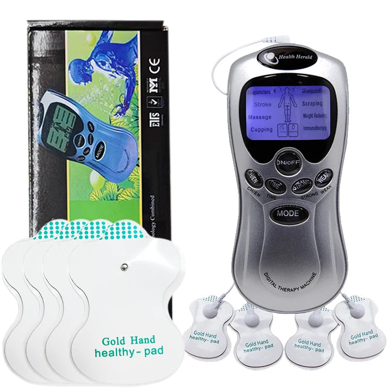 8 Model Electric body massager with adjustable dry battery power supply suitable for full body equipped W/ 4 patch replacements