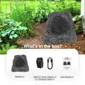 Herdio 8" Rock Speakers Outdoor IPX7 Waterproof Bluetooth Wireless Solar Powered Max 120W With Rechargeable Battery For Garden