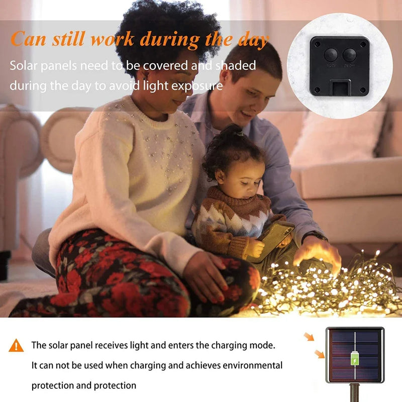 Ultra Long 1000LED Solar String Fairy Light Outdoor Copper Waterproof Christmas Garland Decoration Garden Party 100M/50M/10M/5M