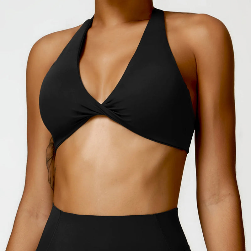 Women's Halter Sports Bra Sexy Beautiful Back Top Push Up Fitness Bra Yoga Gym Workout Bra Fitness Top Sports Breathable Bra