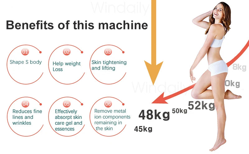 EMS & RF Radio Frequency Body Slimming Machine Fat Burner Slim Shaping Device LED Light Therapy Lose Weight Cellulite Massager